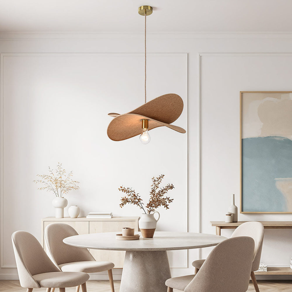 Beige detail on Hemi Linen Pendant Light — Beige