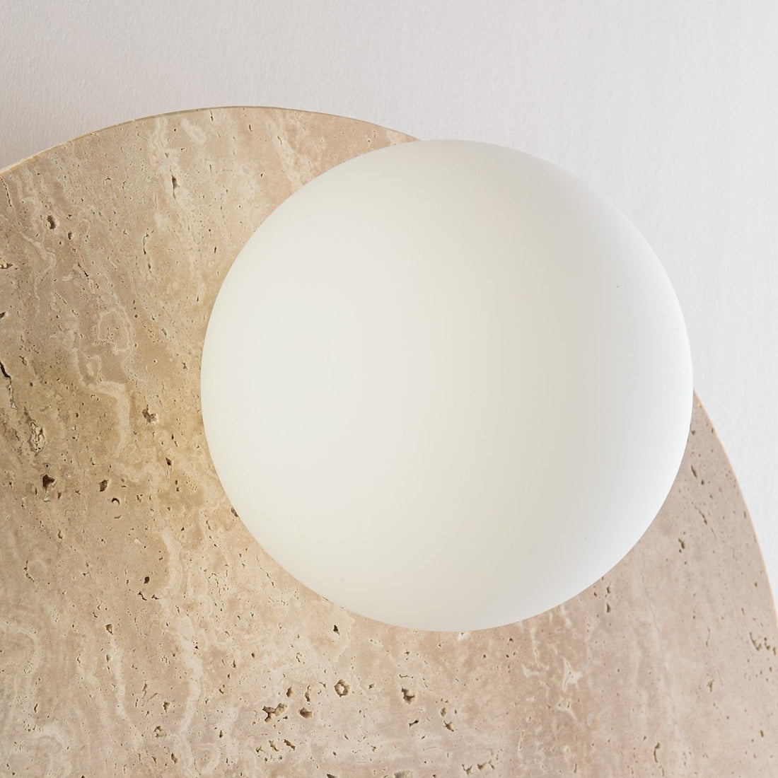 Orla Travertine Globe Wall Light — Large, 30 cm