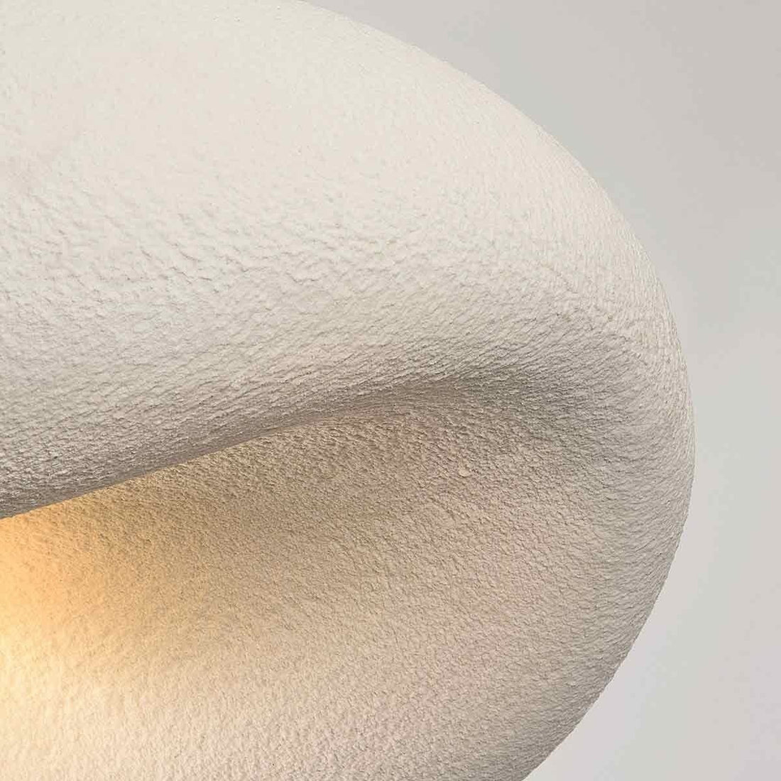 Kaia Curved Stone-Effect Ceiling Light — White, 60 cm