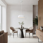 Close up of matt white stone-effect finish on Nube pendant light