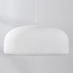 Shiro Round Disc Pendant Light — White Stone Effect, 60 cm