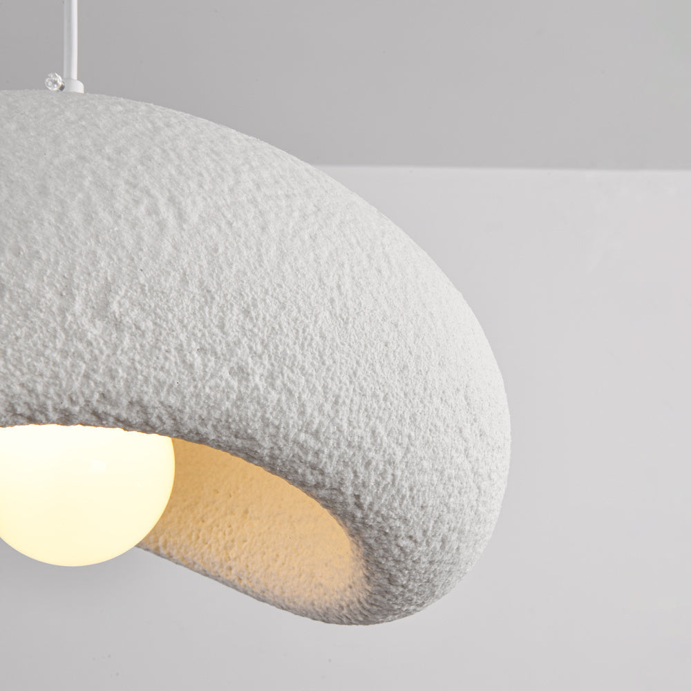 Katsura Layered Stone-Effect Pendant Light — White, 40 cm