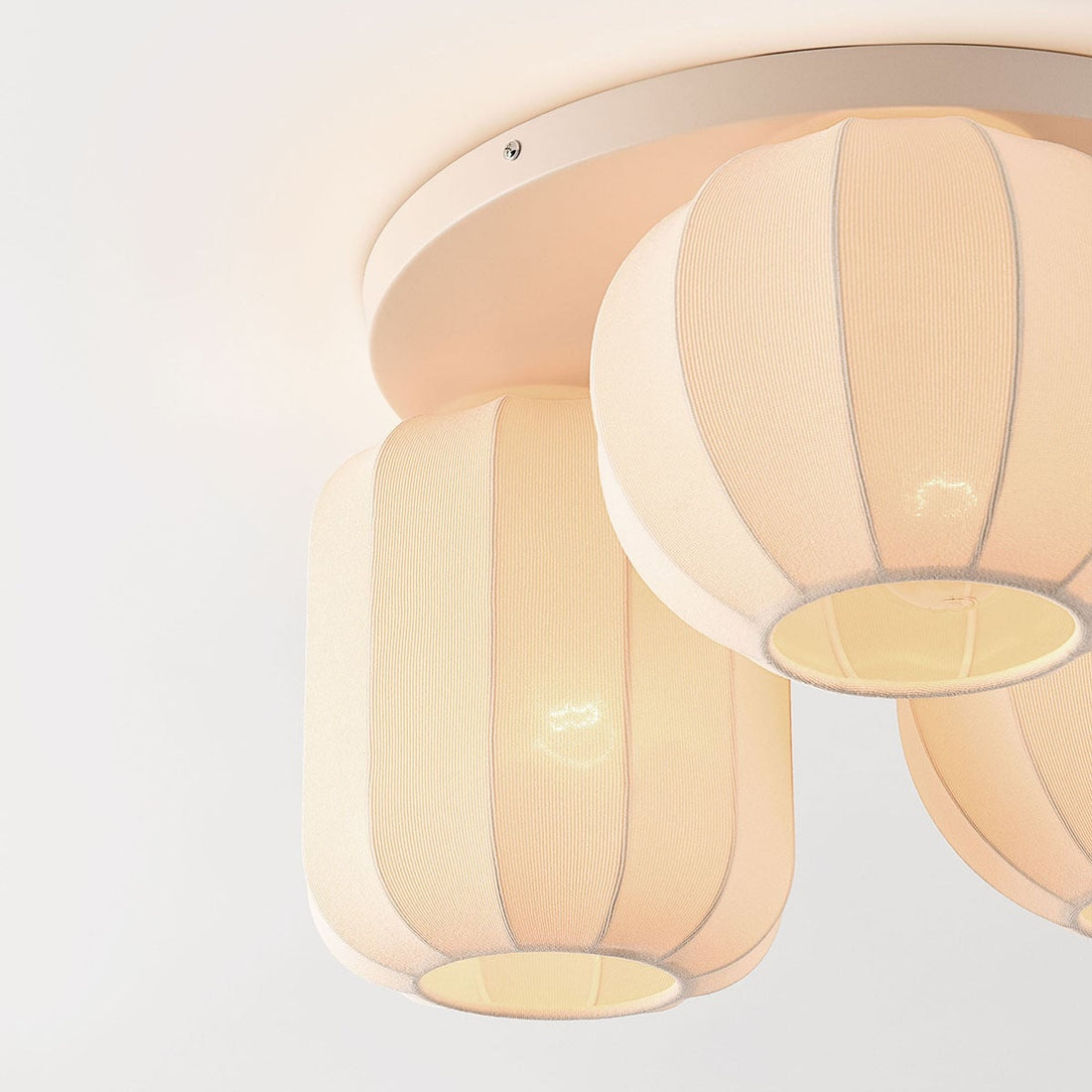Hana Fabric Ceiling Light — Beige, 3 Lights