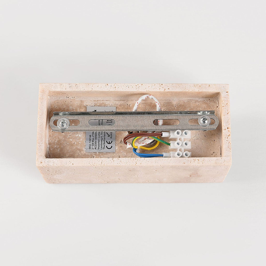 Bloc Travertine Up & Down Wall Light — Sand Beige