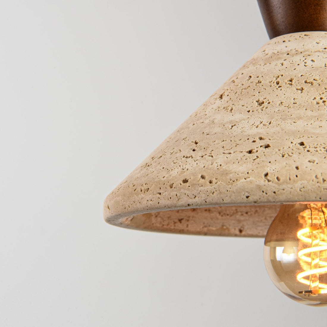Miyo Travertine & Wood Pendant Light — 3 Lights