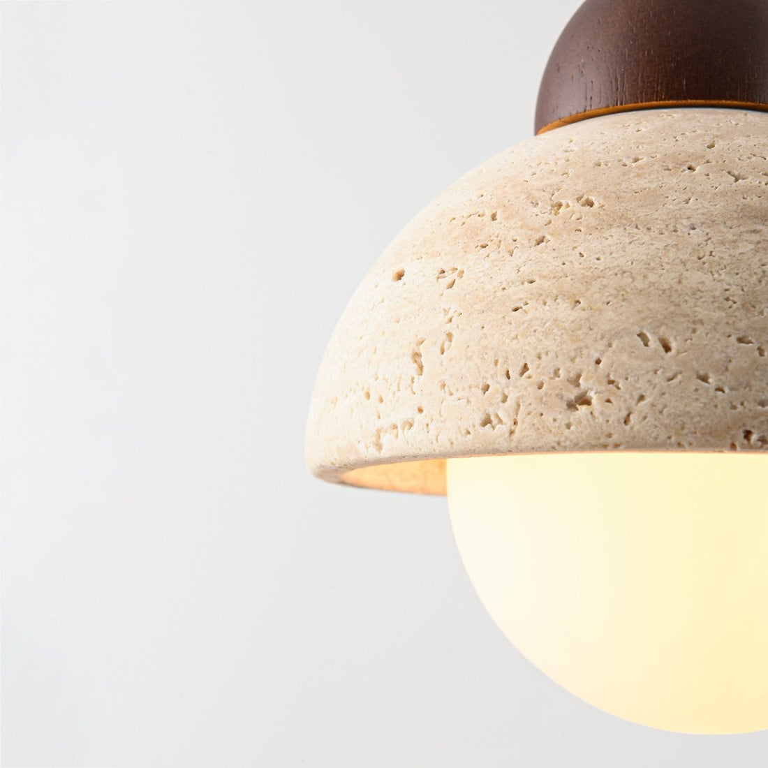 Sabbia Travertine & Glass Pendant Light — 3 Lights, Linear
