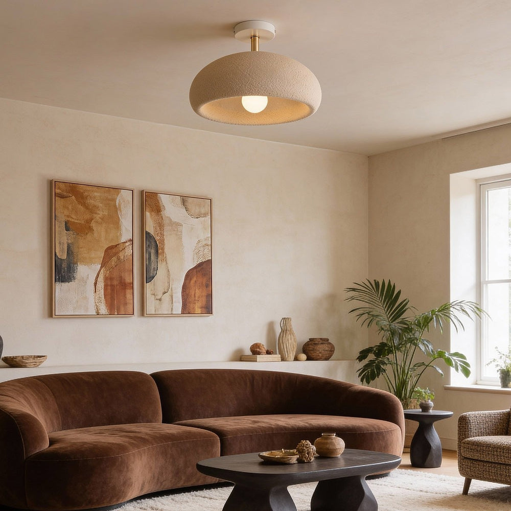 Sand Beige detail on Zola Terrazzo-Effect Ceiling Light — Sand Beige & Rose Gold