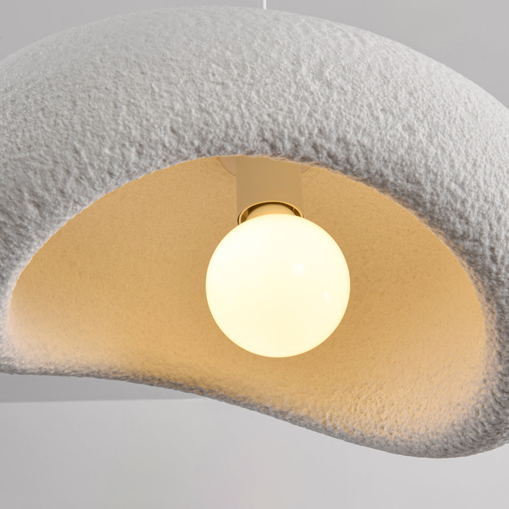 Katsura Layered Stone-Effect Pendant Light — White, 40 cm