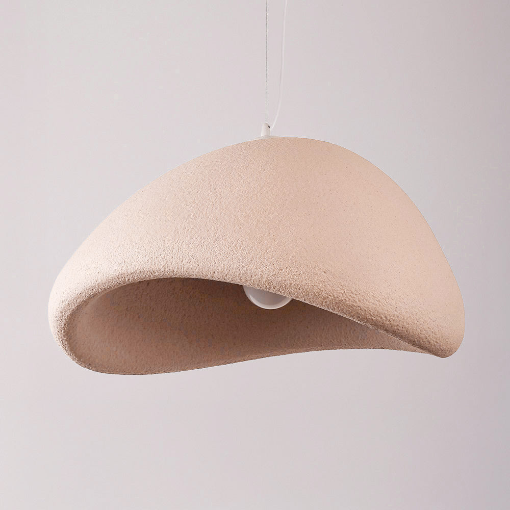 Kara Organic Stone-Effect Pendant Light — Dusty Pink