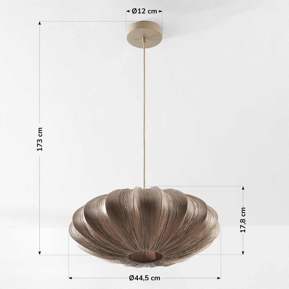 Bruna Fabric Pendant Light — Warm Brown, 45 cm