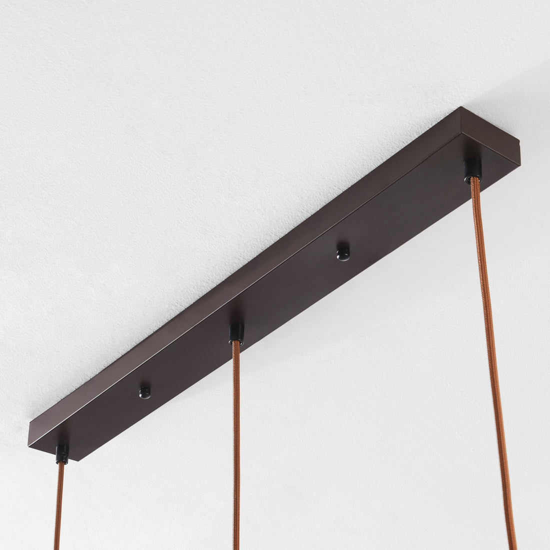 Tsumi Travertine & Wood Pendant Light — 3 Lights, Linear