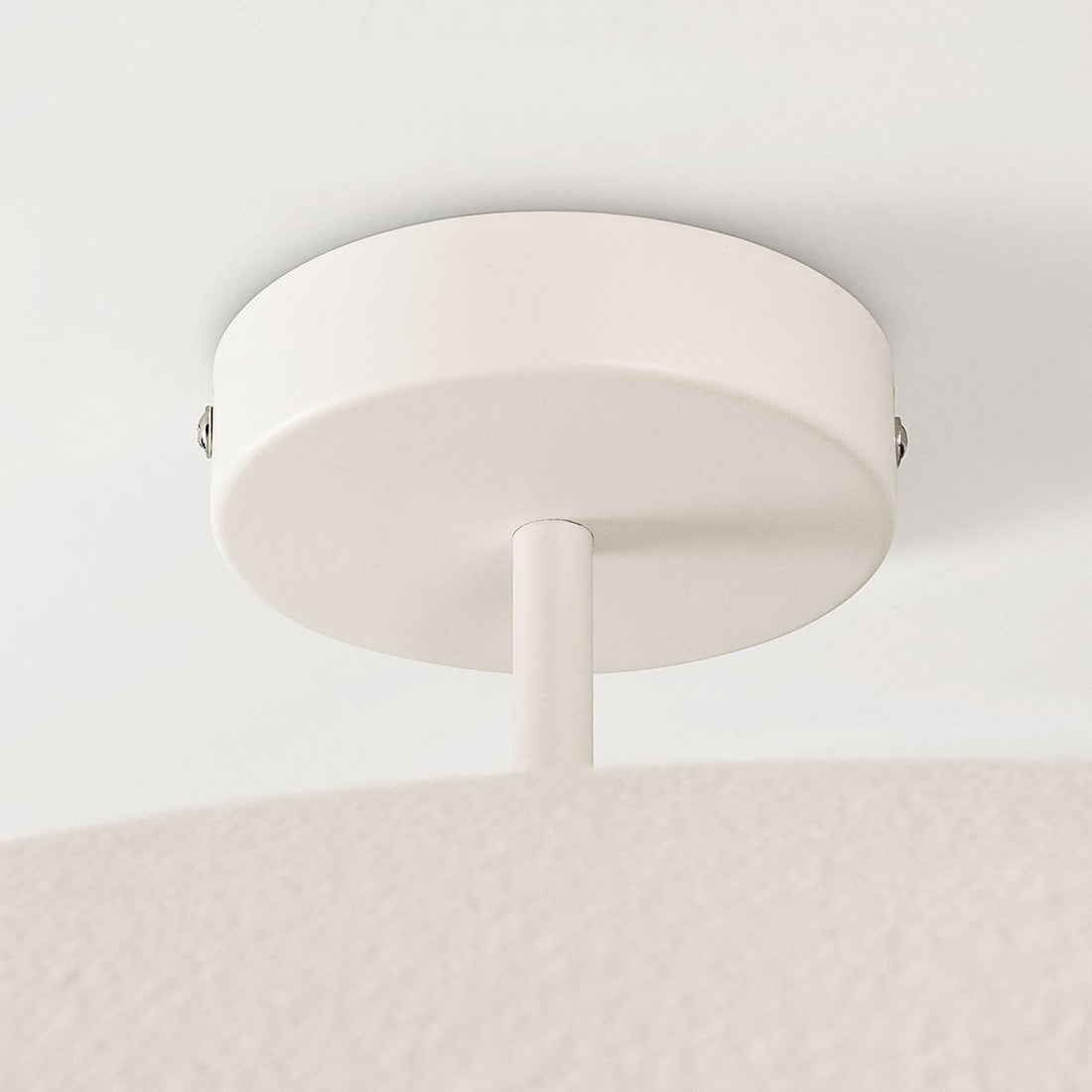 Kaia Curved Stone-Effect Ceiling Light — White, 60 cm
