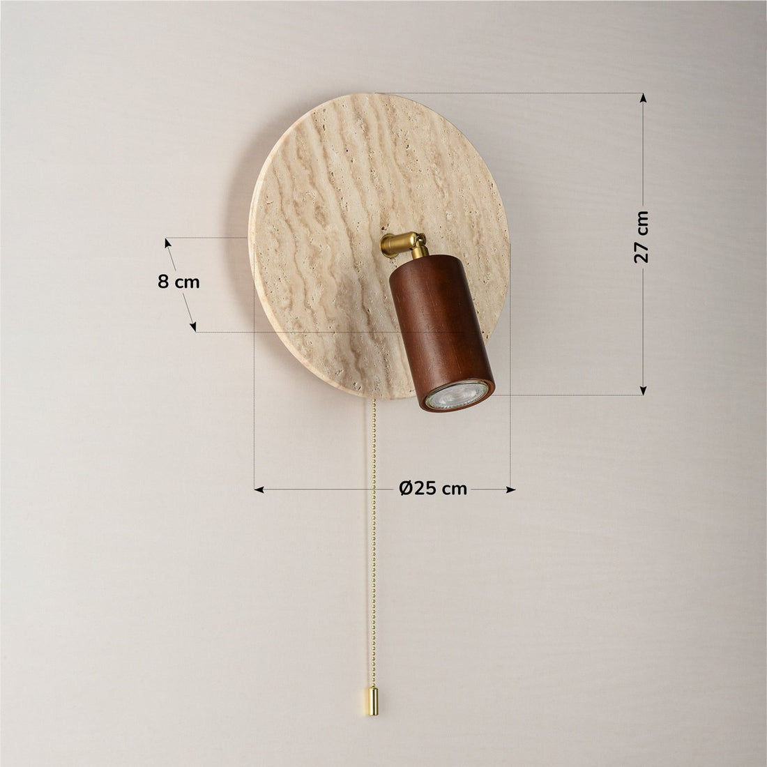 Faro Travertine Adjustable Wall Spotlight — Bulb Included