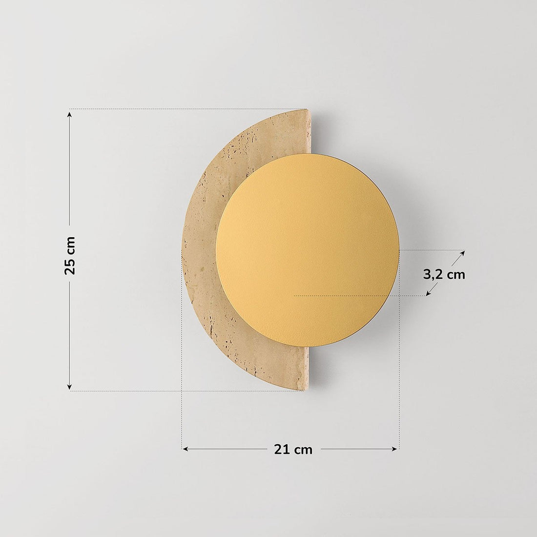 Gilda LED Travertine Wall Light — Gold & Sand Beige