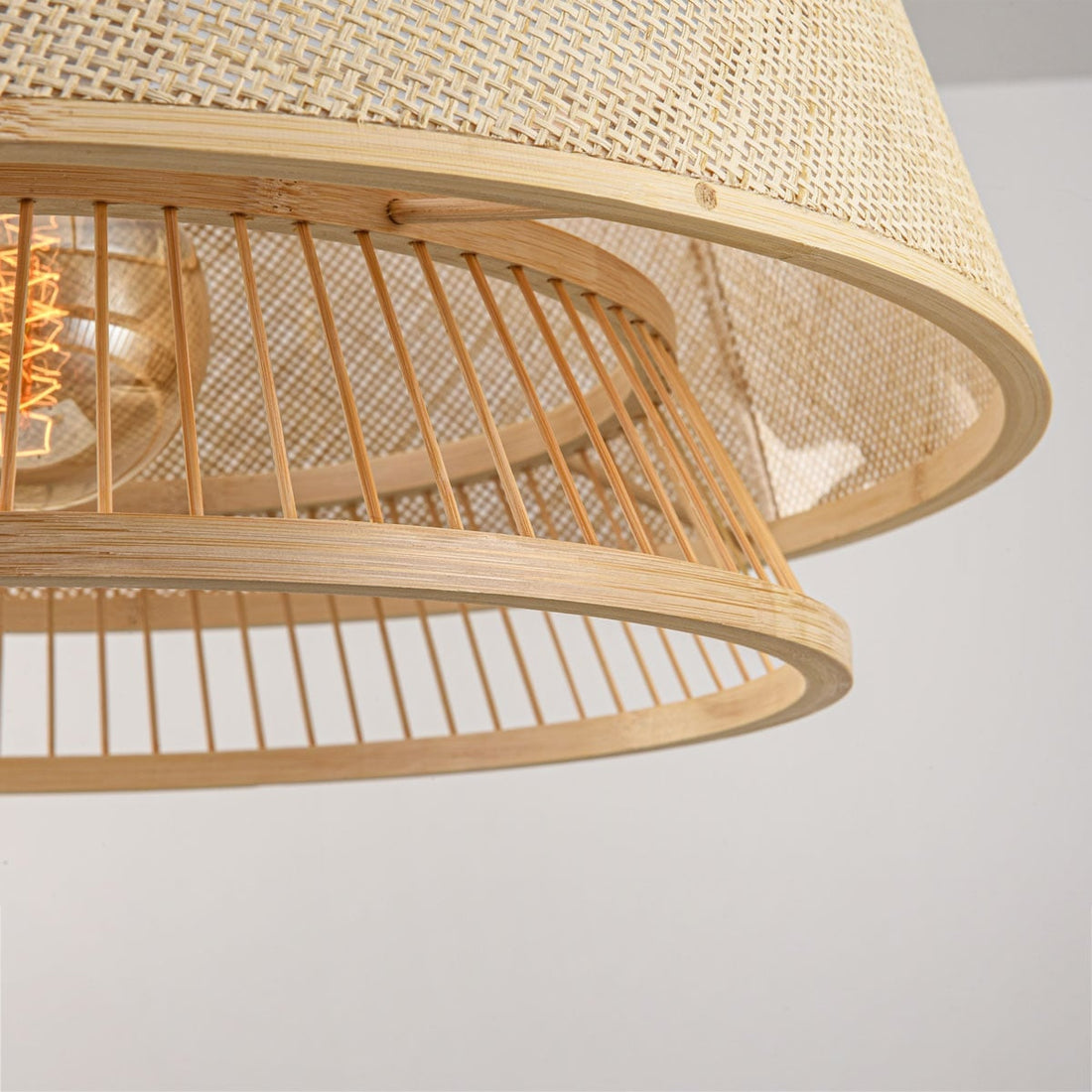 Tamo Woven Bamboo Pendant Light — Natural, 50 cm