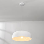 Nube 40cm disc pendant light illuminated showing ambient glow