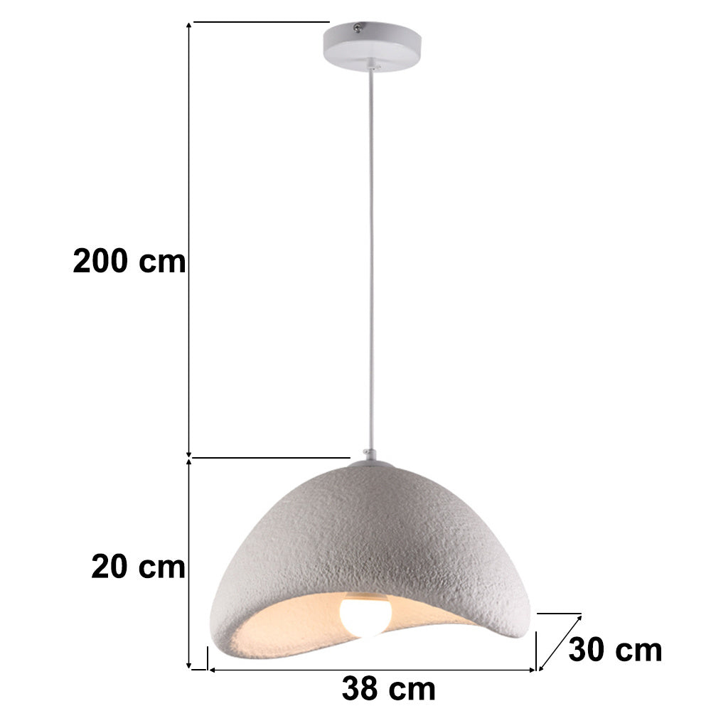 Senja Cloud Stone-Effect Pendant Light — White, 38 cm