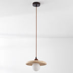Kiyomi Travertine & Glass Pendant Light — Beige