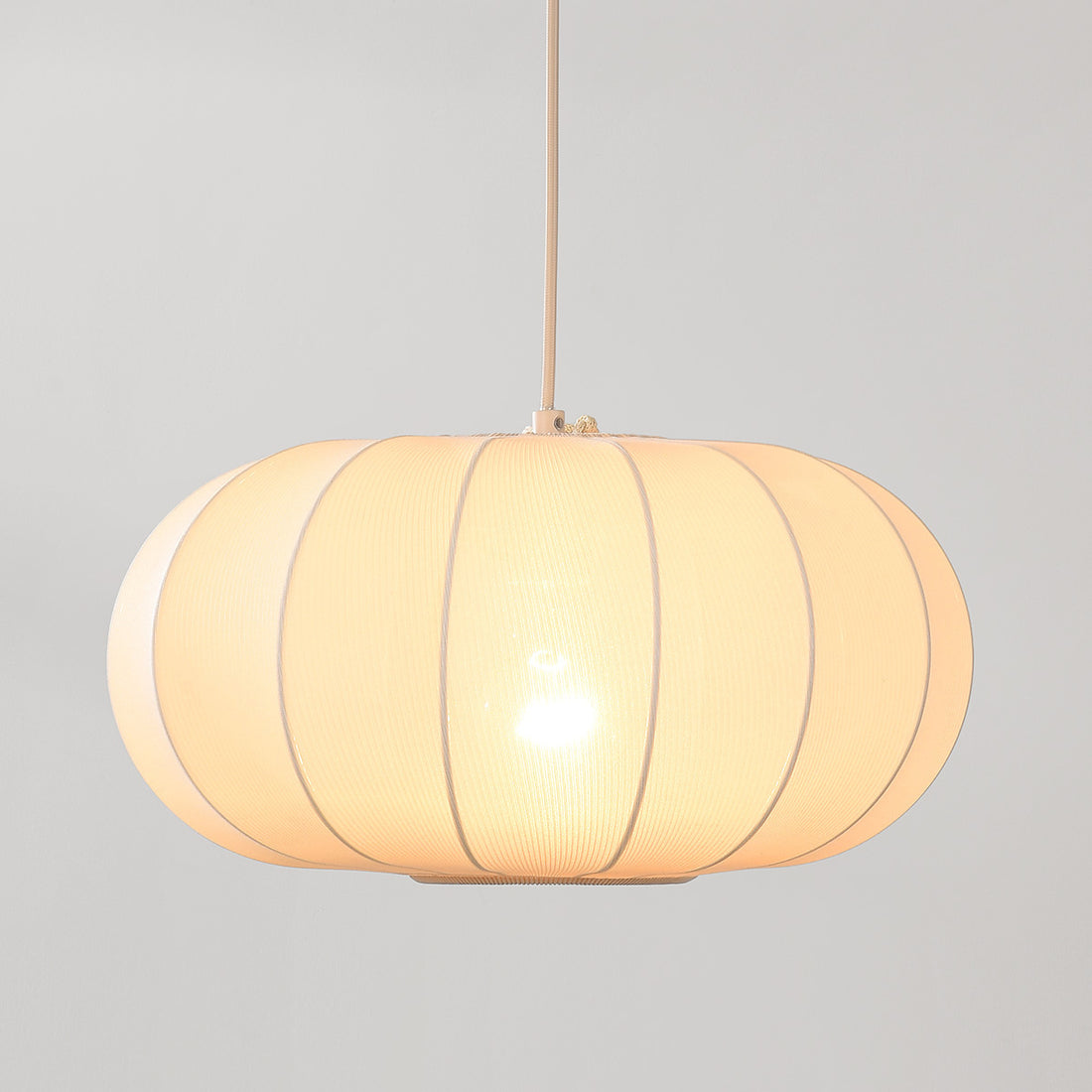 Aya Fabric Drum Pendant Light — Beige, 40 cm