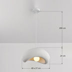 Katsura Layered Stone-Effect Pendant Light — White, 40 cm