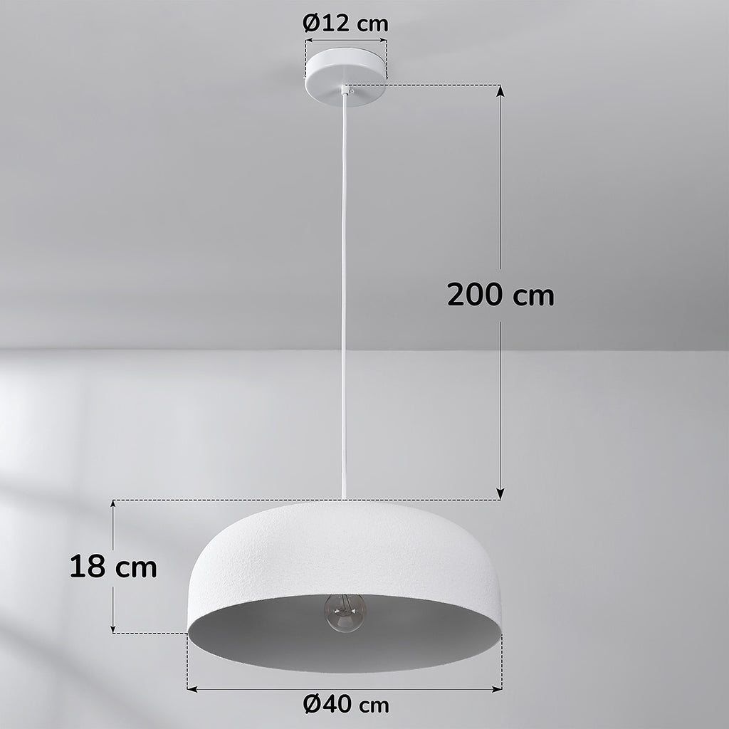 Nube Round Disc Pendant Light — White, 40 cm