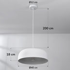 Nube Round Disc Pendant Light — White, 40 cm