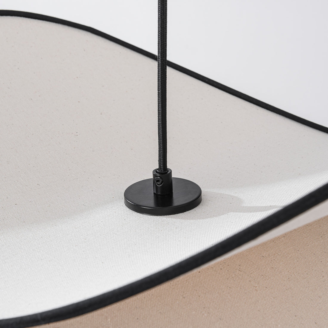 Suki Linen Pendant Light — White & Black, 50 cm