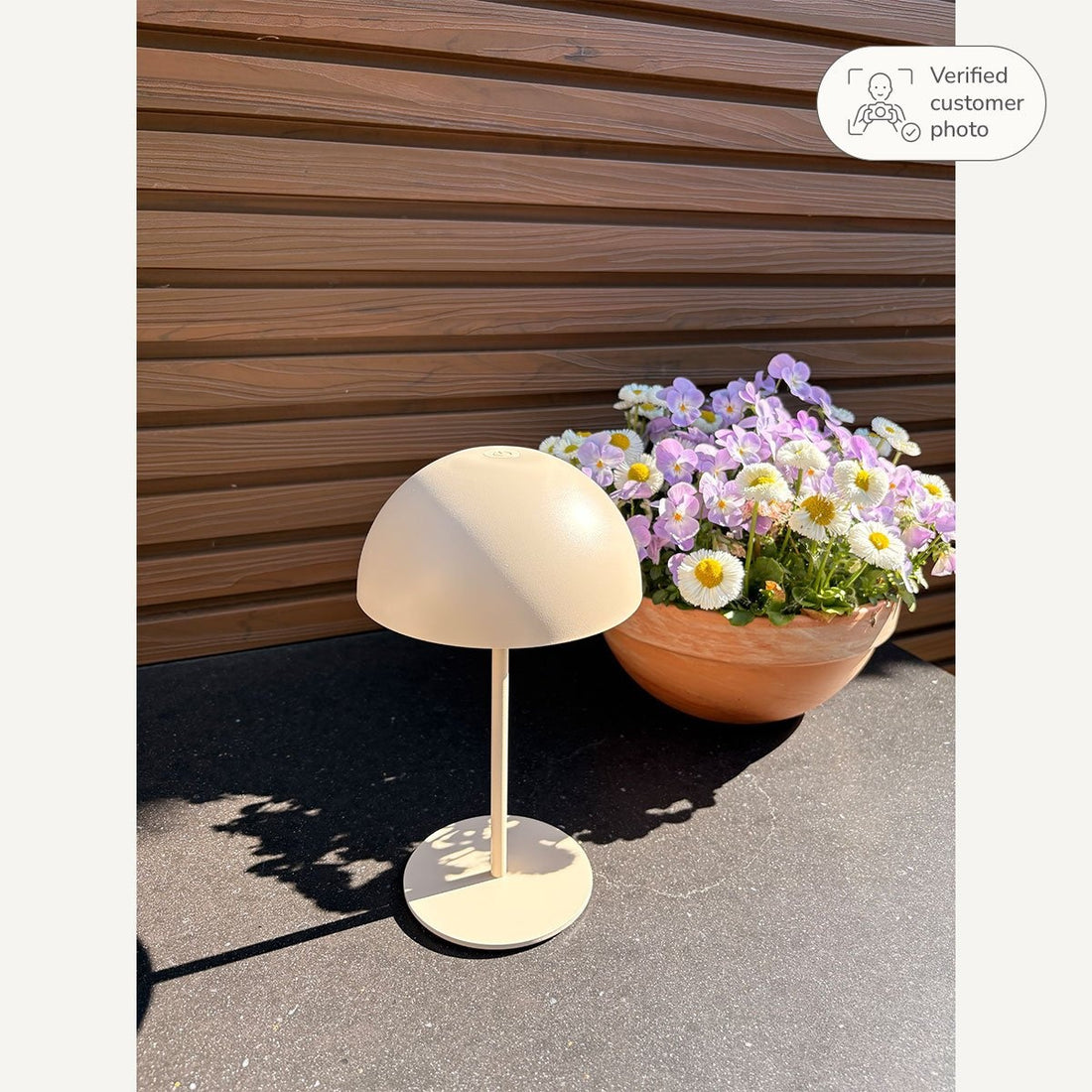 Fungo Rechargeable Mushroom Table Lamp — Beige