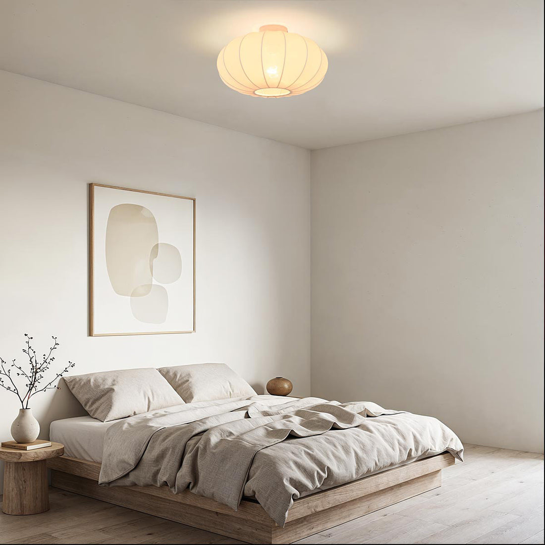 Aya Fabric Ceiling Light — Beige, 38 cm