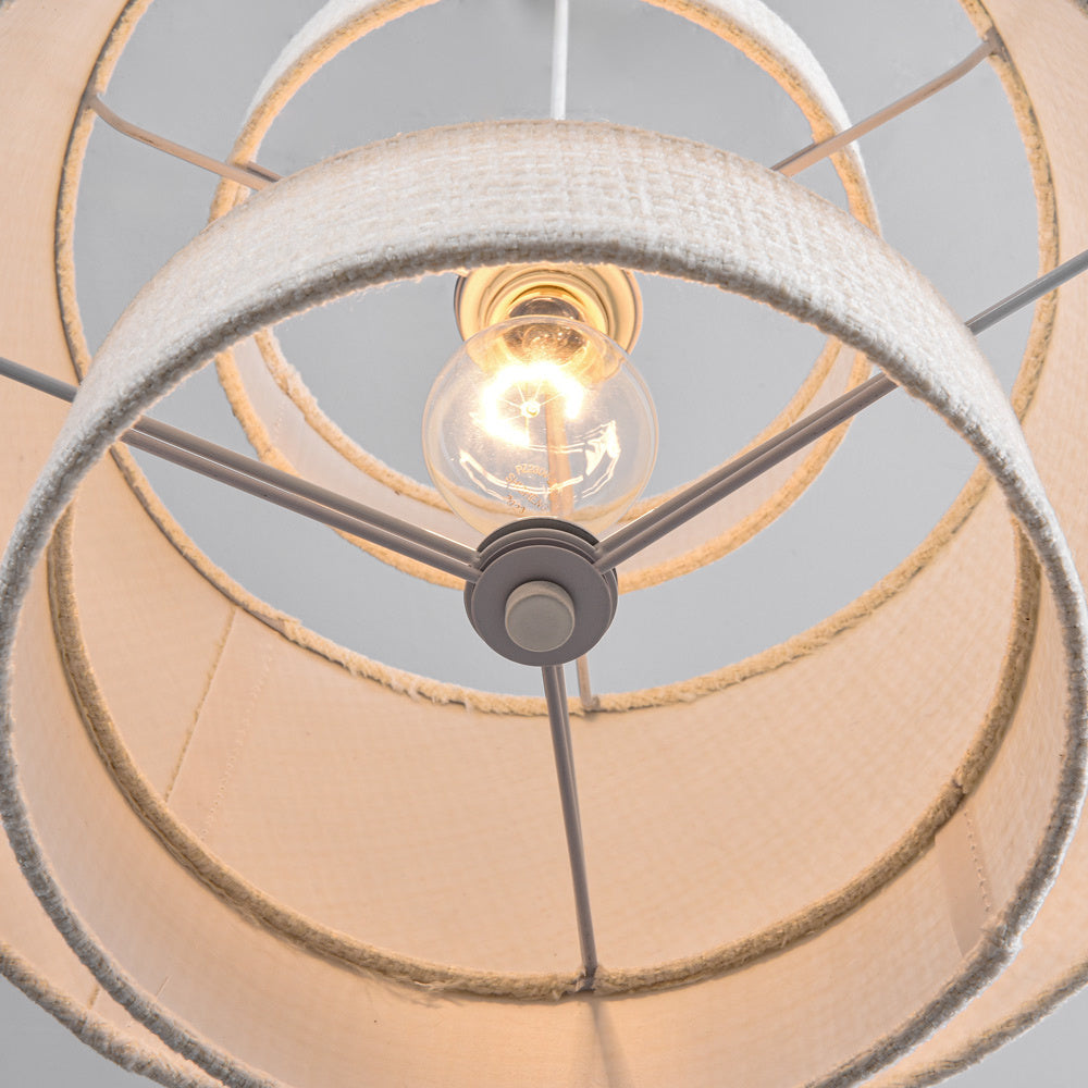 Elin Fabric Drum Pendant Light — White, 40 cm