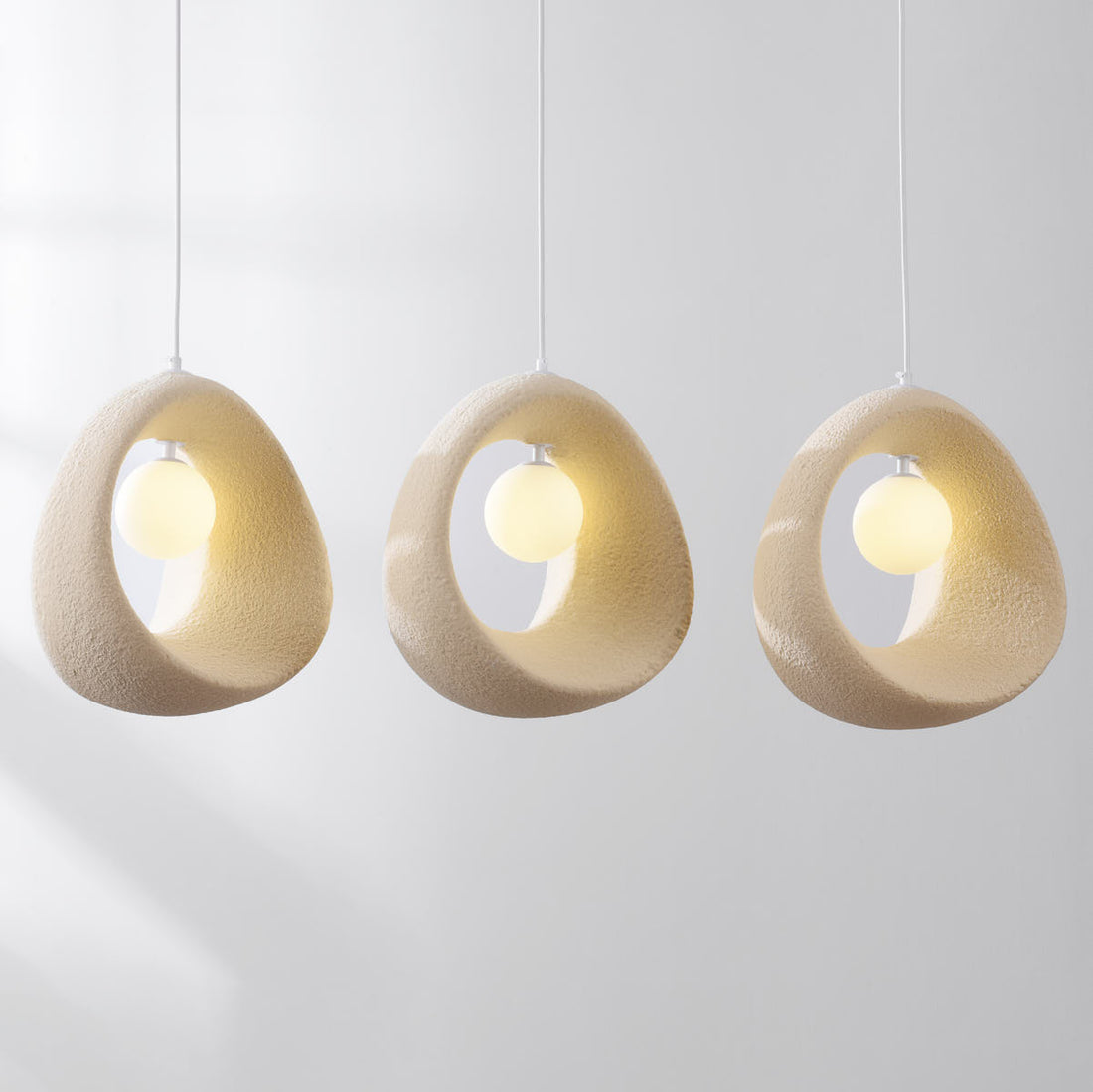 Umi Stone-Effect LED Pendant Light — 3 Lights, Linear