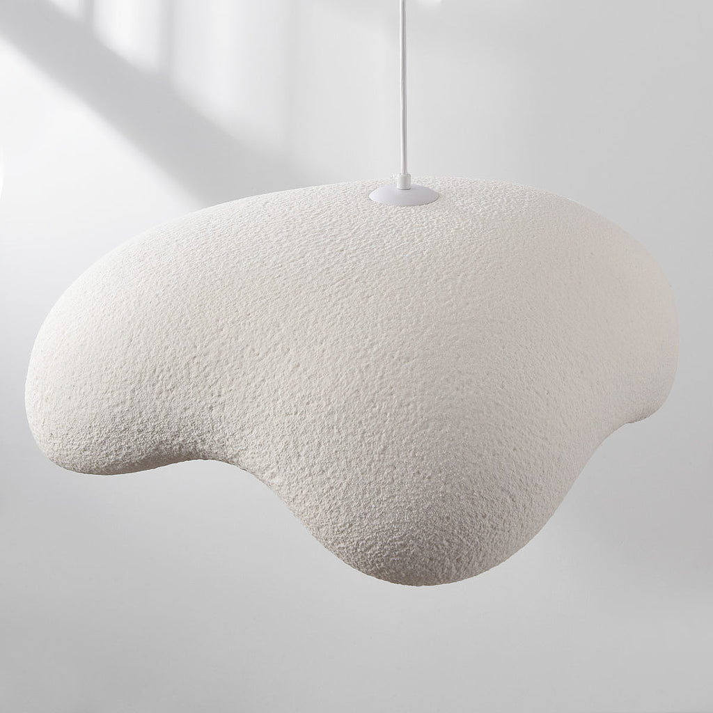 Kintsu Wide Stone-Effect Pendant Light — White