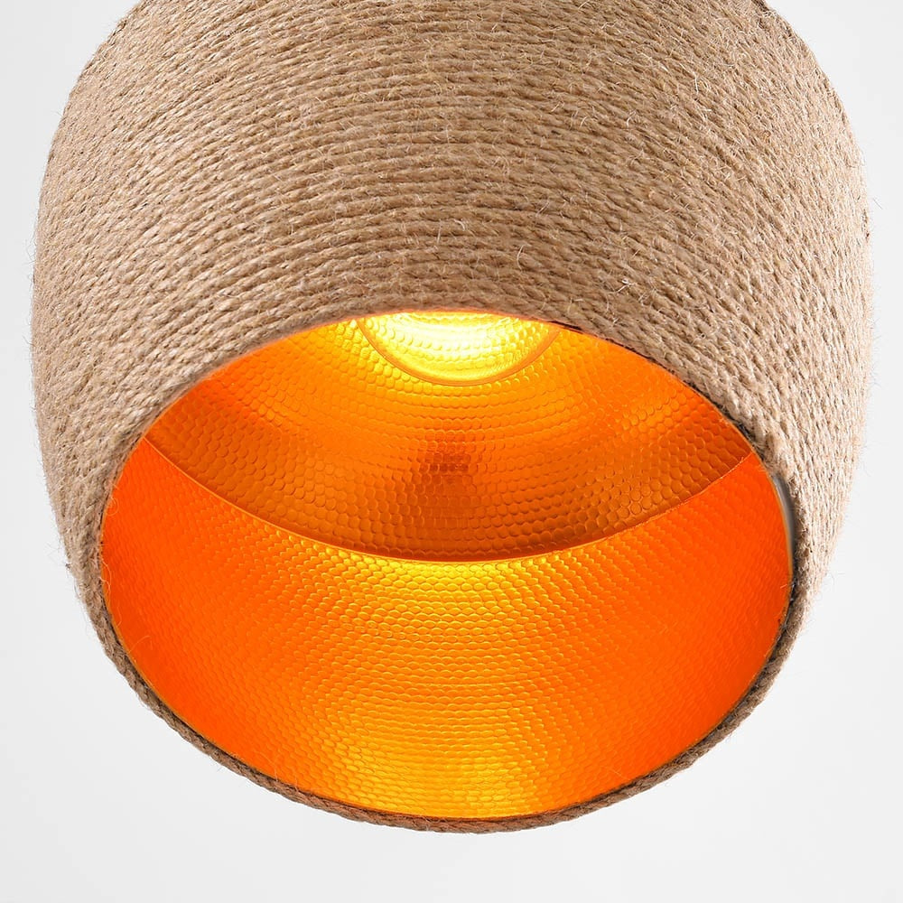 Corda Hemp Rope Pendant Light — Natural & Gold