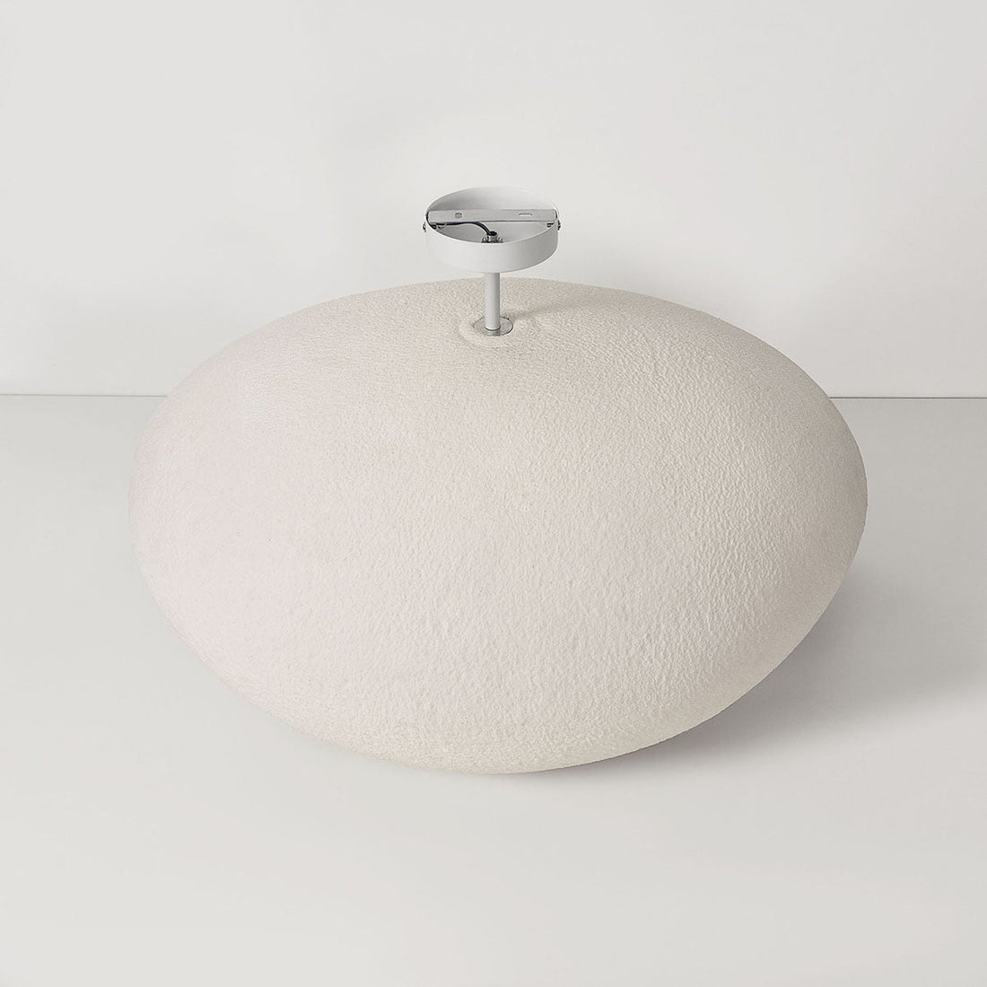 Kaia Curved Stone-Effect Ceiling Light — White, 60 cm