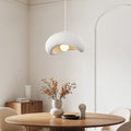 Katsura white stone-effect layered pendant light 40cm diameter hanging in modern interior