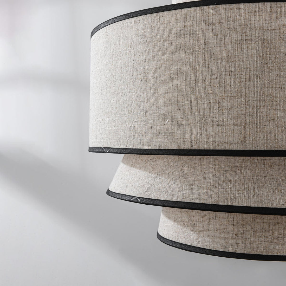Nori Linen Pendant Light — Natural & Black, 50 cm