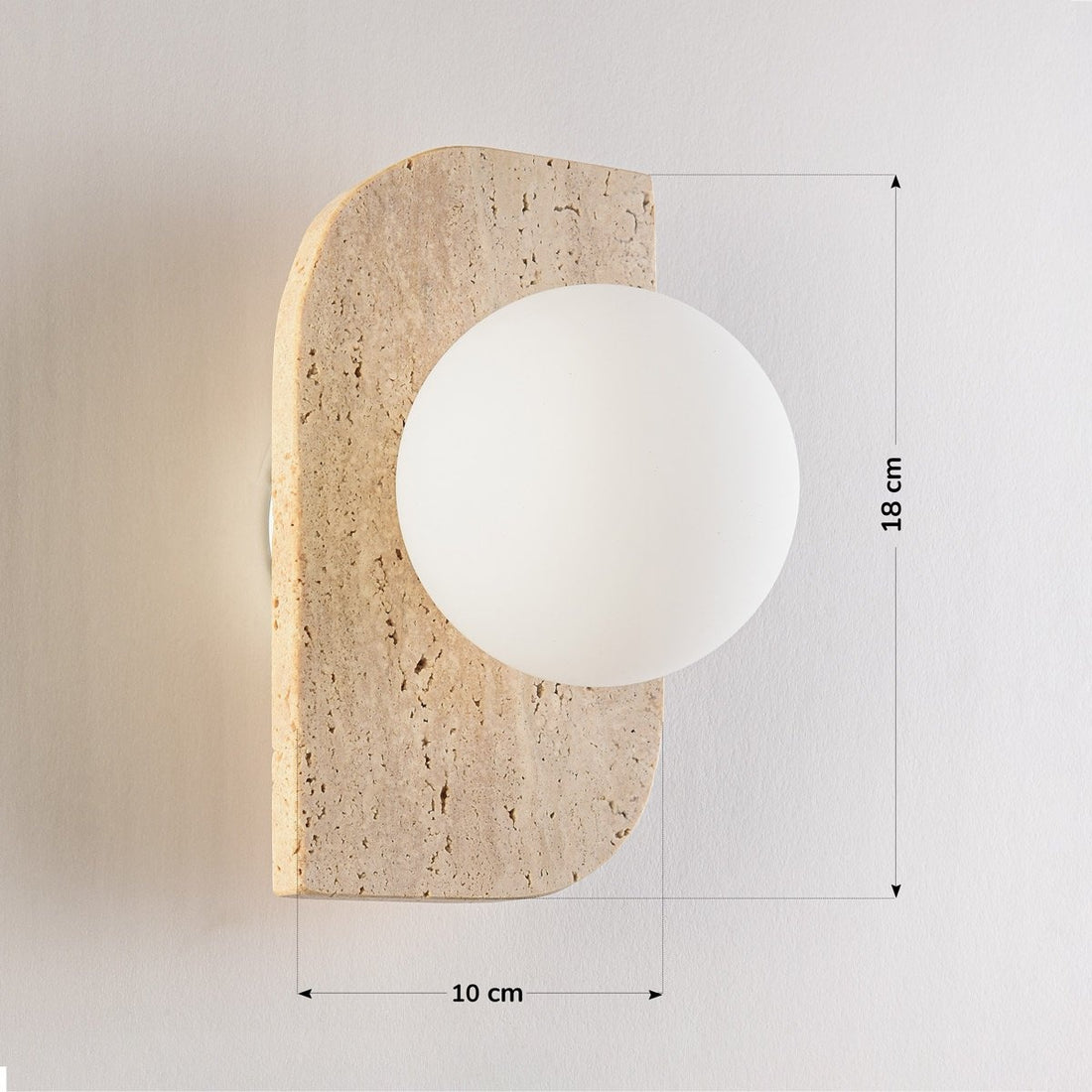 Orla Travertine Globe Wall Light — Single