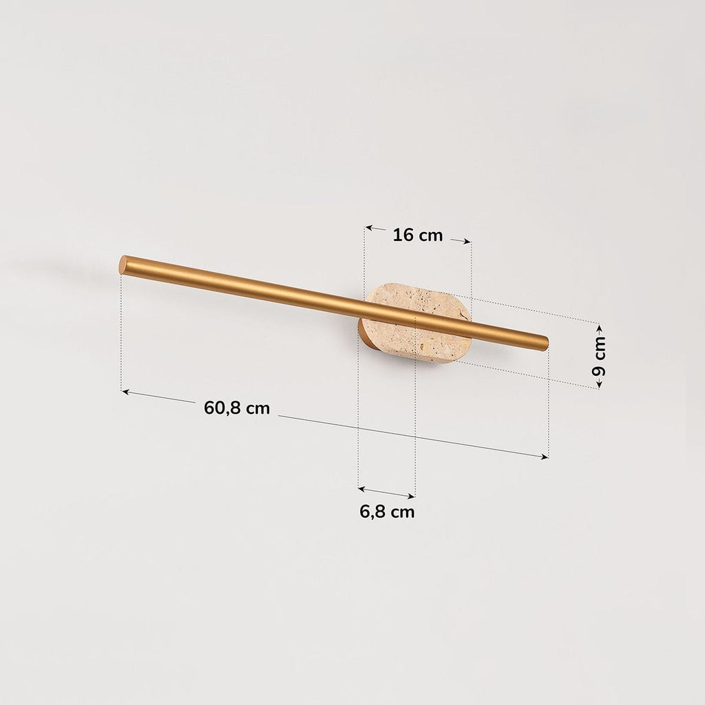 Isola LED Bathroom Wall Light — Travertine & Gold, IP44