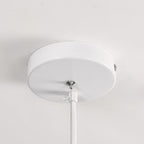 Kaia Curved Stone-Effect Pendant Light — White, 60 cm