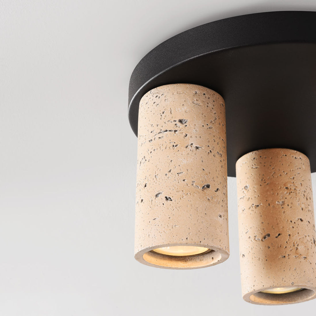 Tavo Triple Spot Ceiling Light — Travertine Look