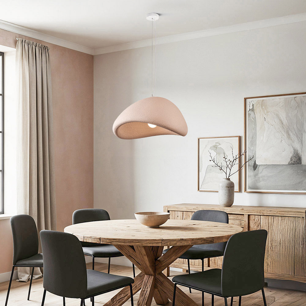 Dusty Pink detail on Kara Organic Stone-Effect Pendant Light — Dusty Pink