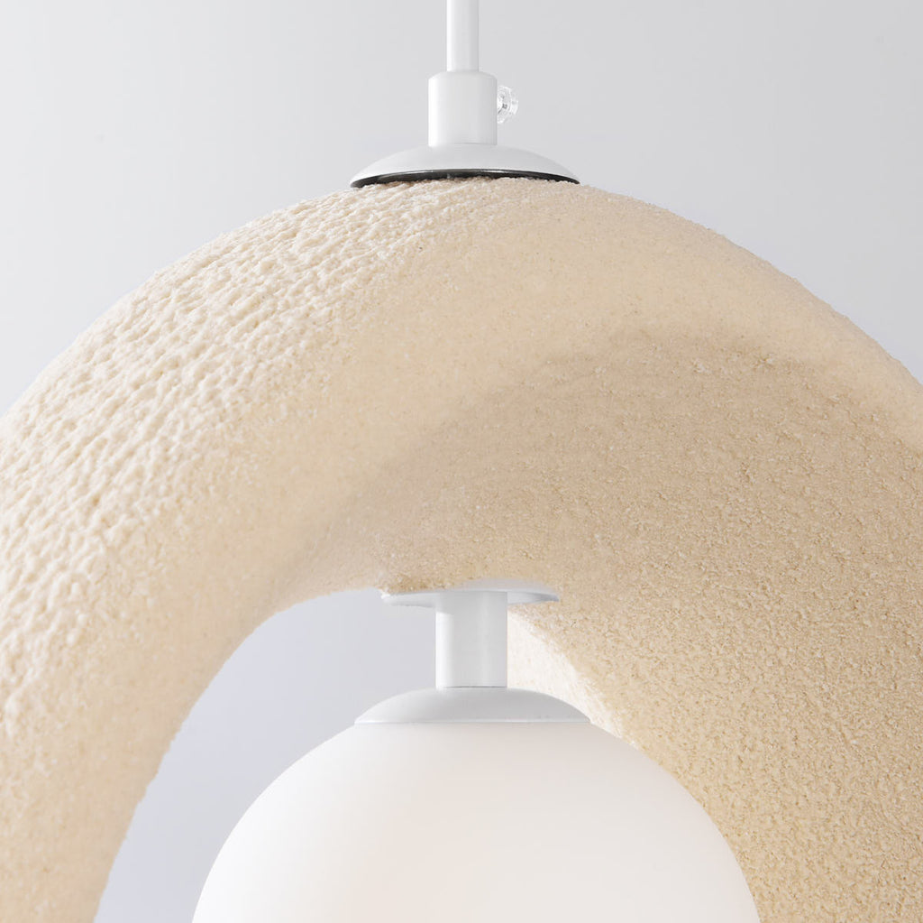 Akari Compact Stone-Effect Pendant Light — Sand Beige