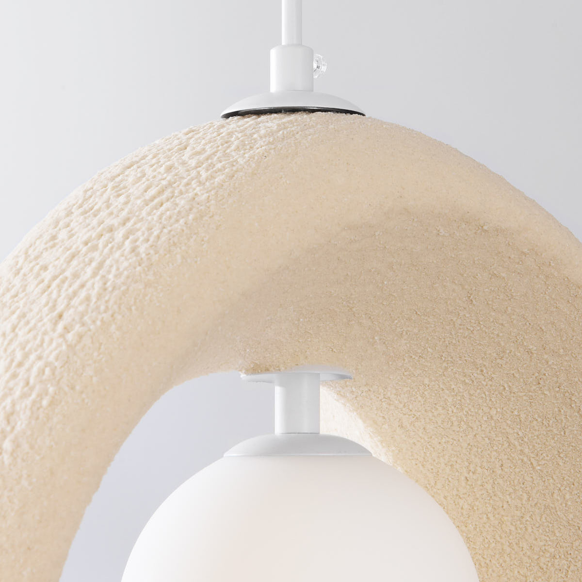 Akari Compact Stone-Effect Pendant Light — Sand Beige