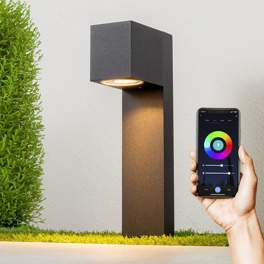 Sky Smart Outdoor Post Light — Black, 30 cm, Wi-Fi Bulb Included