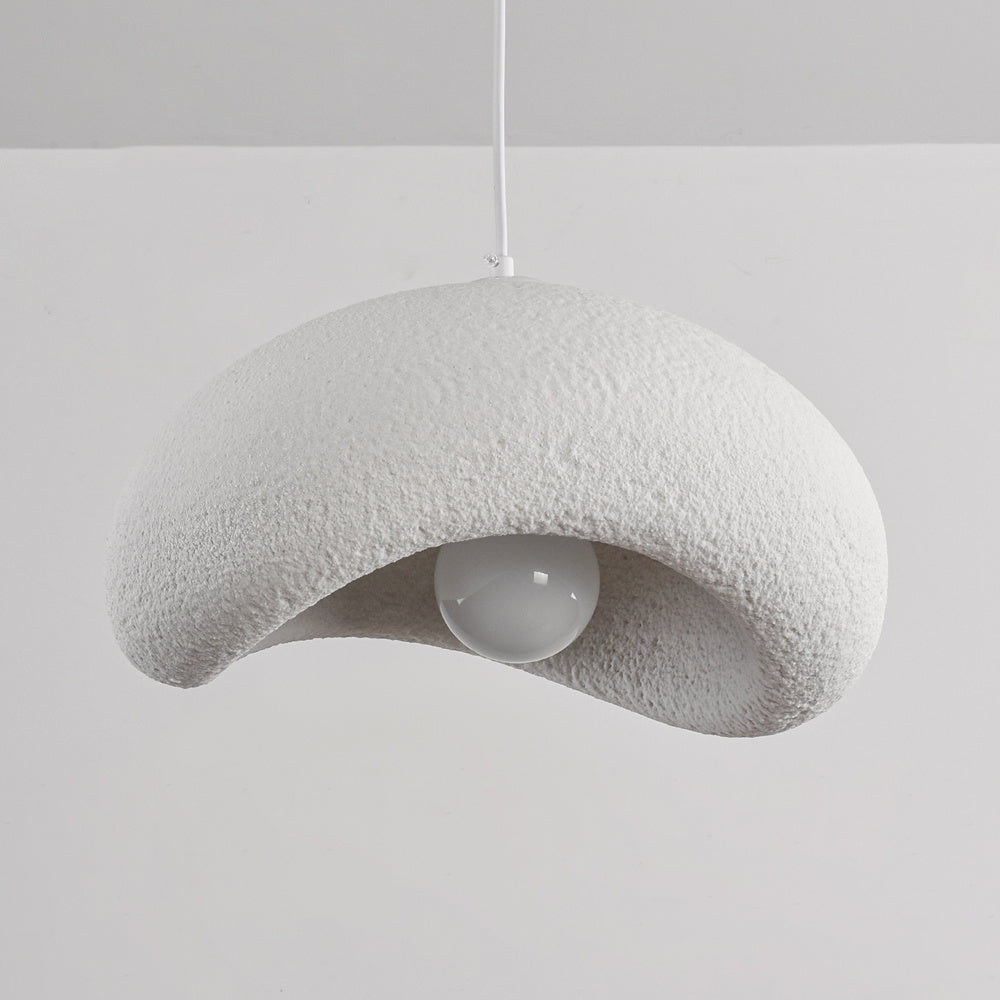 Katsura Layered Stone-Effect Pendant Light — White, 40 cm