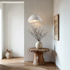 Close-up of Senja 38cm pendant showing organic lobed surface and natural stone finish