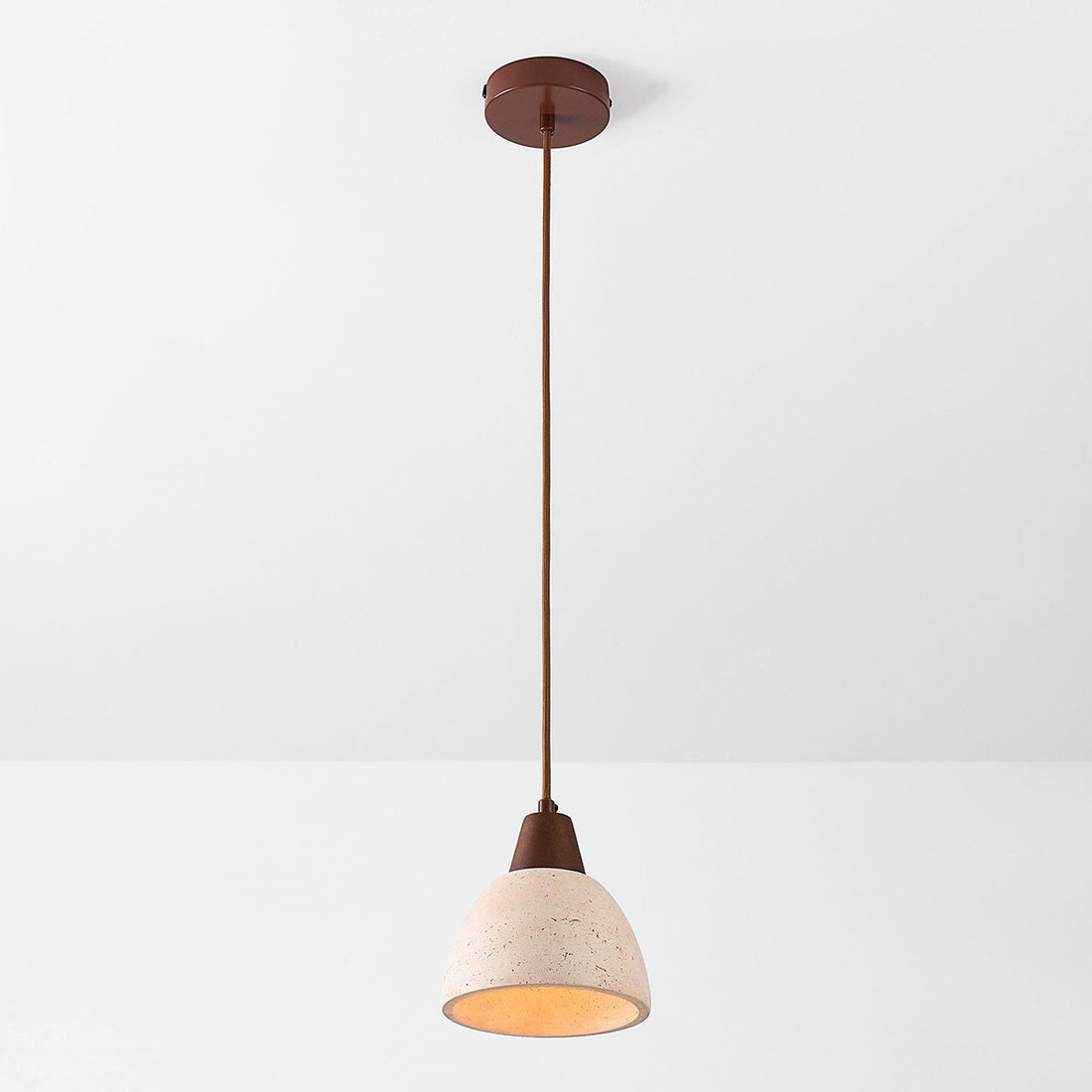 Mika Slim Travertine Pendant Light — Sand Beige