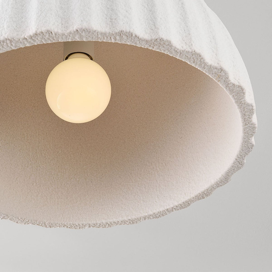 Riba Ribbed Ceiling Light — White, 40 cm