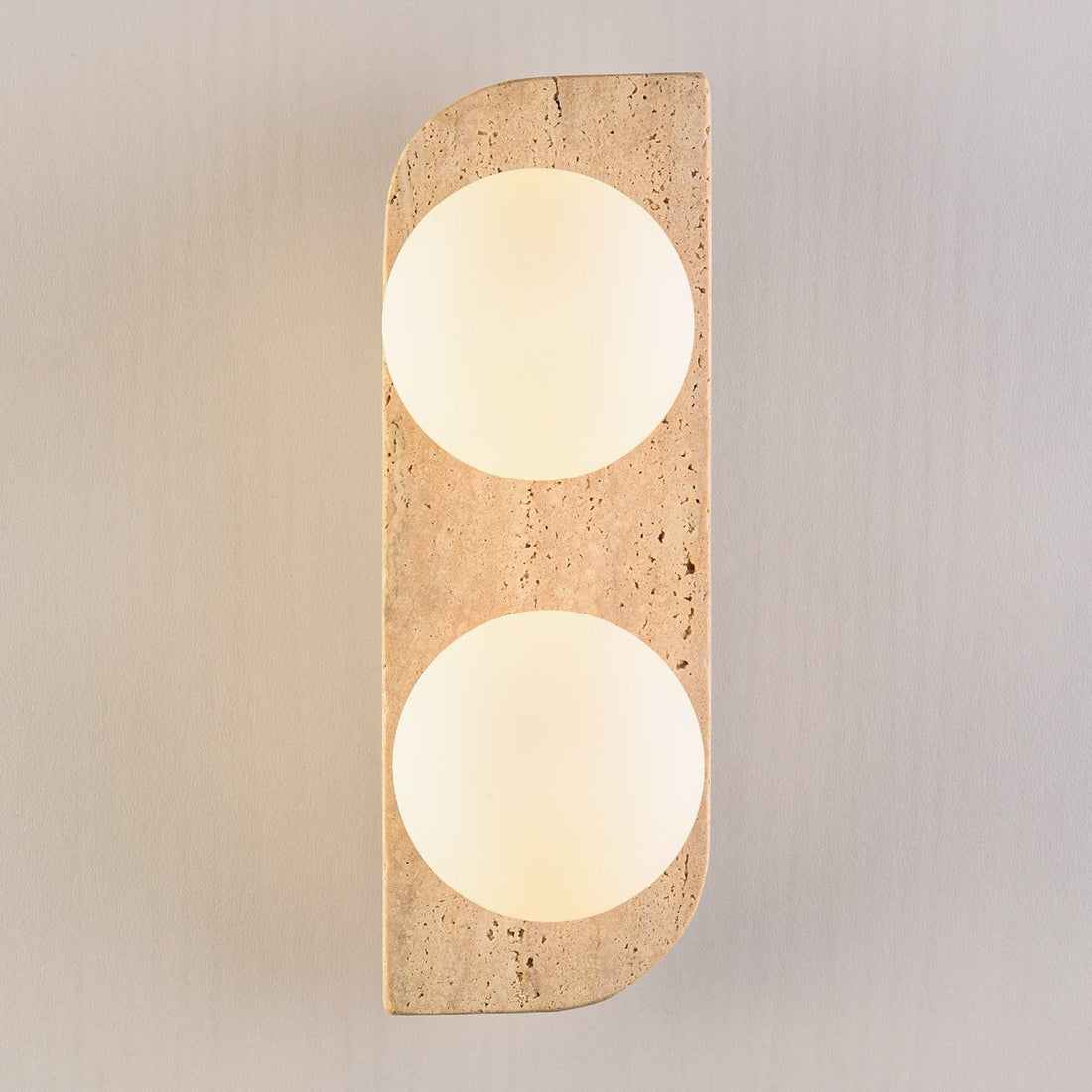 Orla Travertine Globe Wall Light — 2 Lights