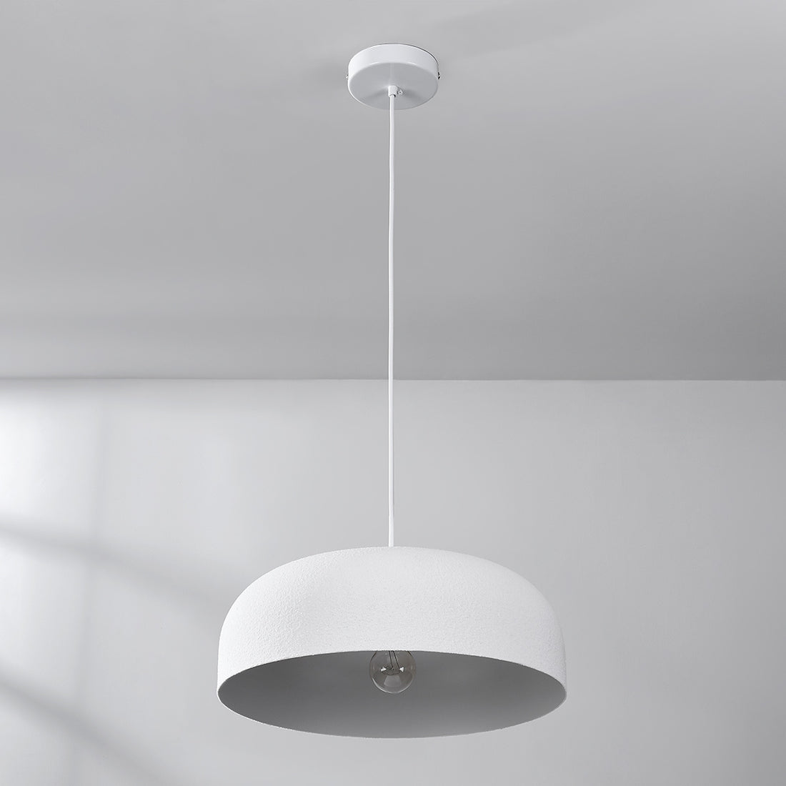 Nube Round Disc Pendant Light — White, 40 cm detail